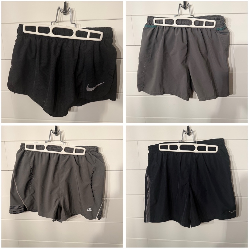 BUNDLE Men’s Running Black and Gray Athletic Shorts - Medium